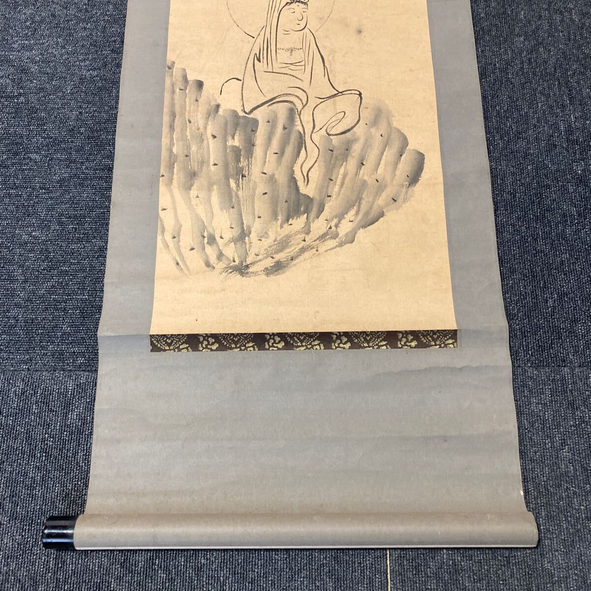 【模写】掛軸 紙本 仏画 仏教美術 書 箱無 同梱可能 No.4183_画像4