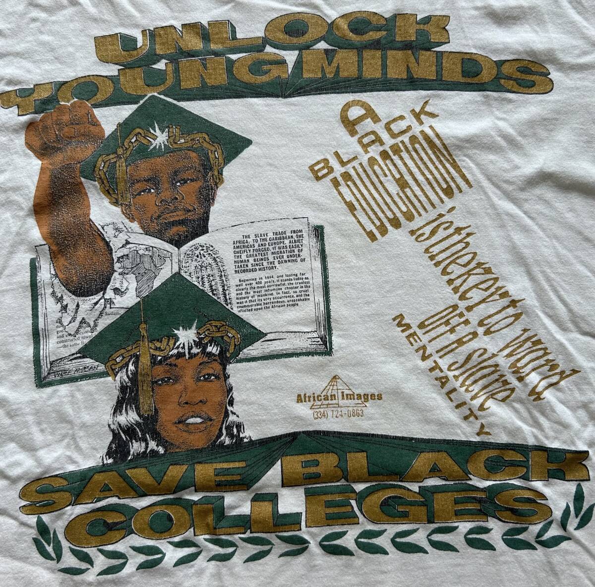 90's black college tシャツmalcom x40acres spike Lee cross coloursマルコムXキング牧師hip hopの画像1