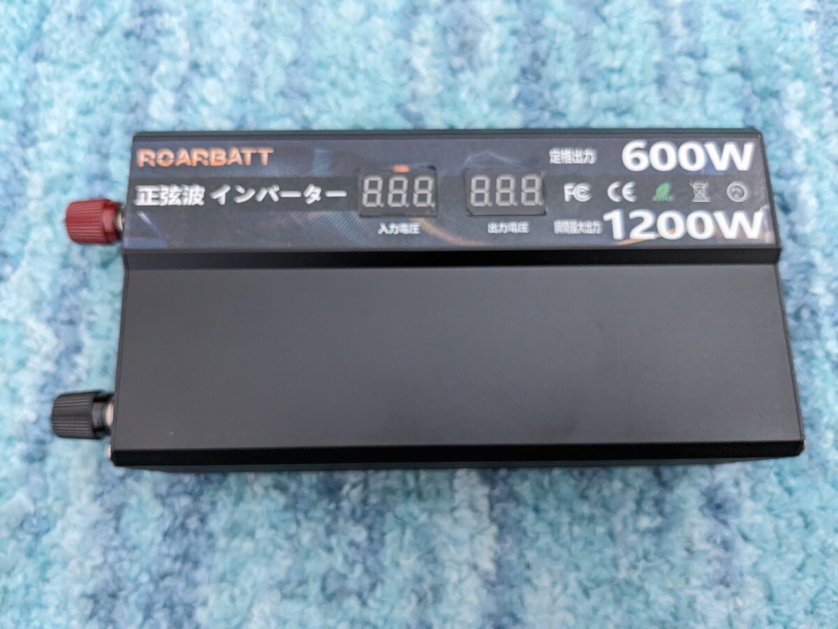 0605u1518 ROARBATT inverter sinusoidal wave 12v 100v 600W moment output 1200W DC12V( direct current ).AC100V( alternating current ). conversion car inverter 