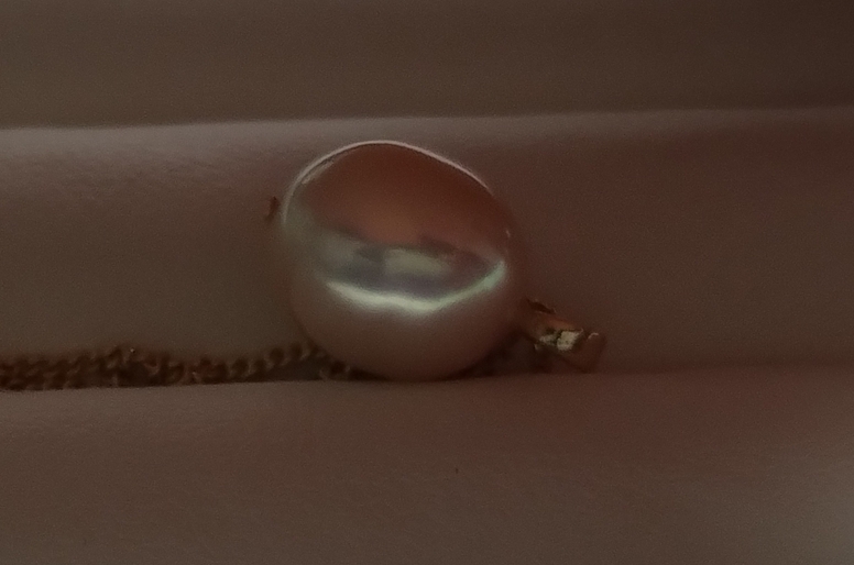 ◆照り艶強め 金属光沢を感じる美しい珠です 淡水真珠 大粒 ナチュラルカラー 本真珠 一粒パール チェーンネックレス 国産パーツ Y-13_画像8