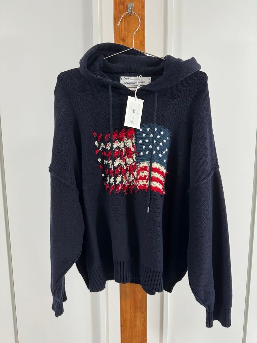 dairiku America Knit Hoodie 星条旗 ネイビー|Yahoo!フリマ dairiku America Knit Hoodie 星条旗 ネイビー|Yahoo!フリマ