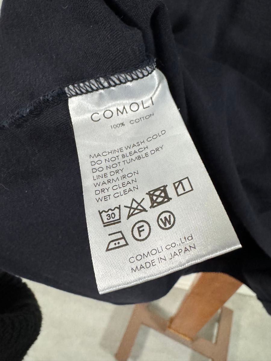 COMOLI フットボールtシャツ　Navy 20aw サイズ2