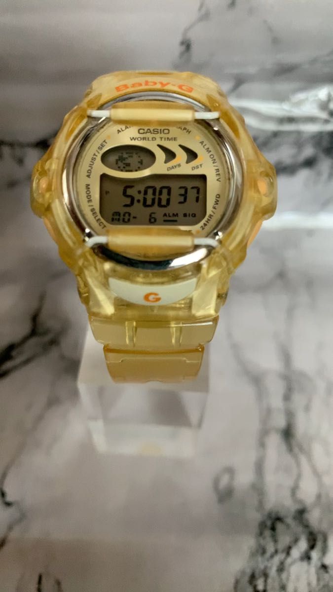 【稼働品】 カシオ CASIO Baby-G ベビーG クオーツ 腕時計　BG-169A イエロー　スケルトン