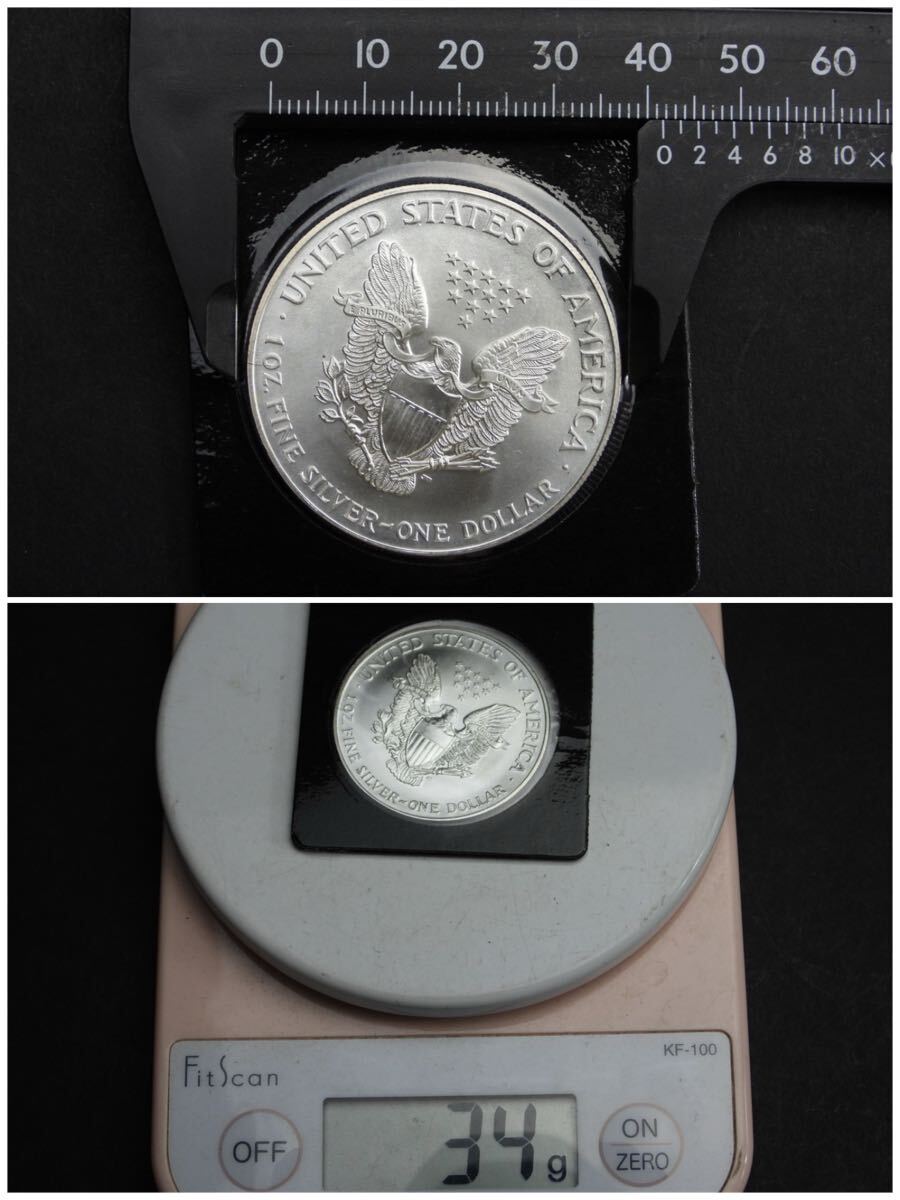 銀貨 アメリカ 証明書付 銀貨 Coin 1ドル SILVER EAGLE Silver Eagle メダル 1円スタートの画像9