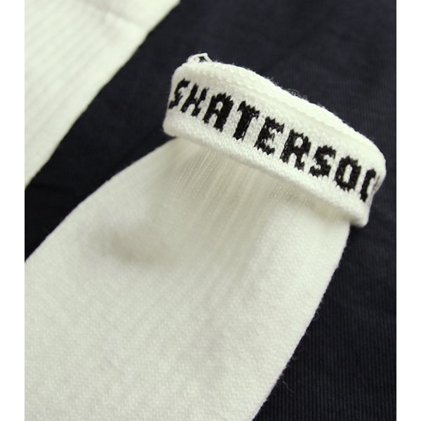 SkaterSocks 無地 ロングソックス 靴下 男女兼用 ソックス スケート スケボー Knee high classic White tube socks (22インチ)_画像3