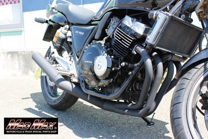 MADMAX HONDA CB400SF NC31 機械曲げ ショート管マフラー ブラック (MM10-0055B) マッドマックス_画像3