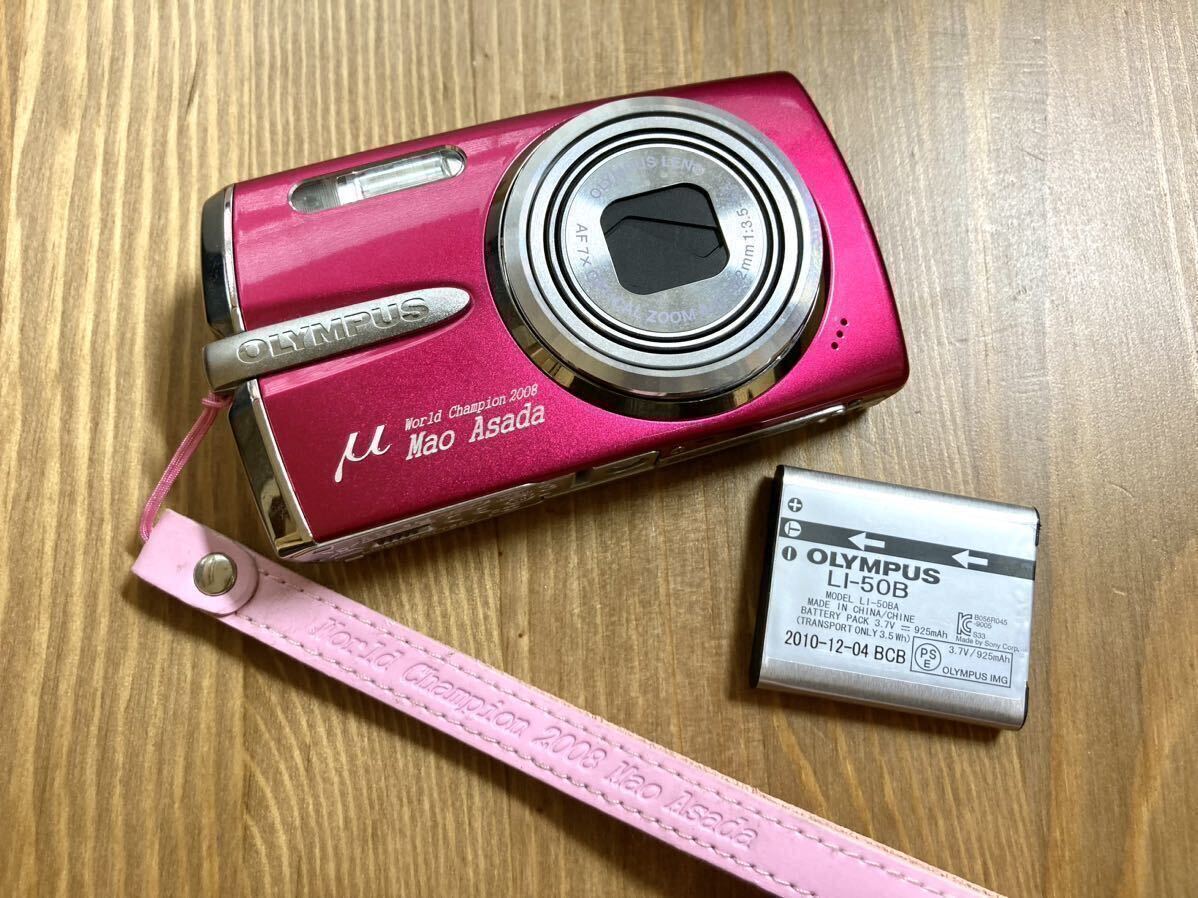 ☆超レア美品☆ オリンパス OLYMPUS デジカメ μ1020 チャンピオンローズ　500台限定生産品_画像1