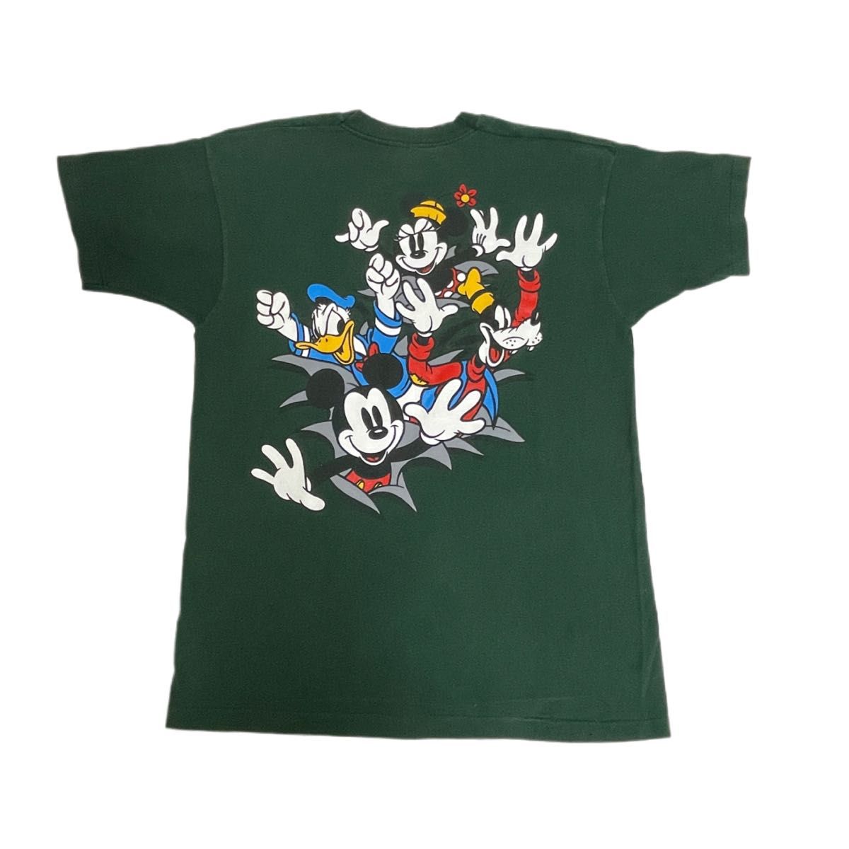 【超美品】ミッキー＆コー ディズニー Tシャツ Disneyブチ抜きTシャツ ＸＬ 90s ヴィンテージ USA製 半袖Tシャツ