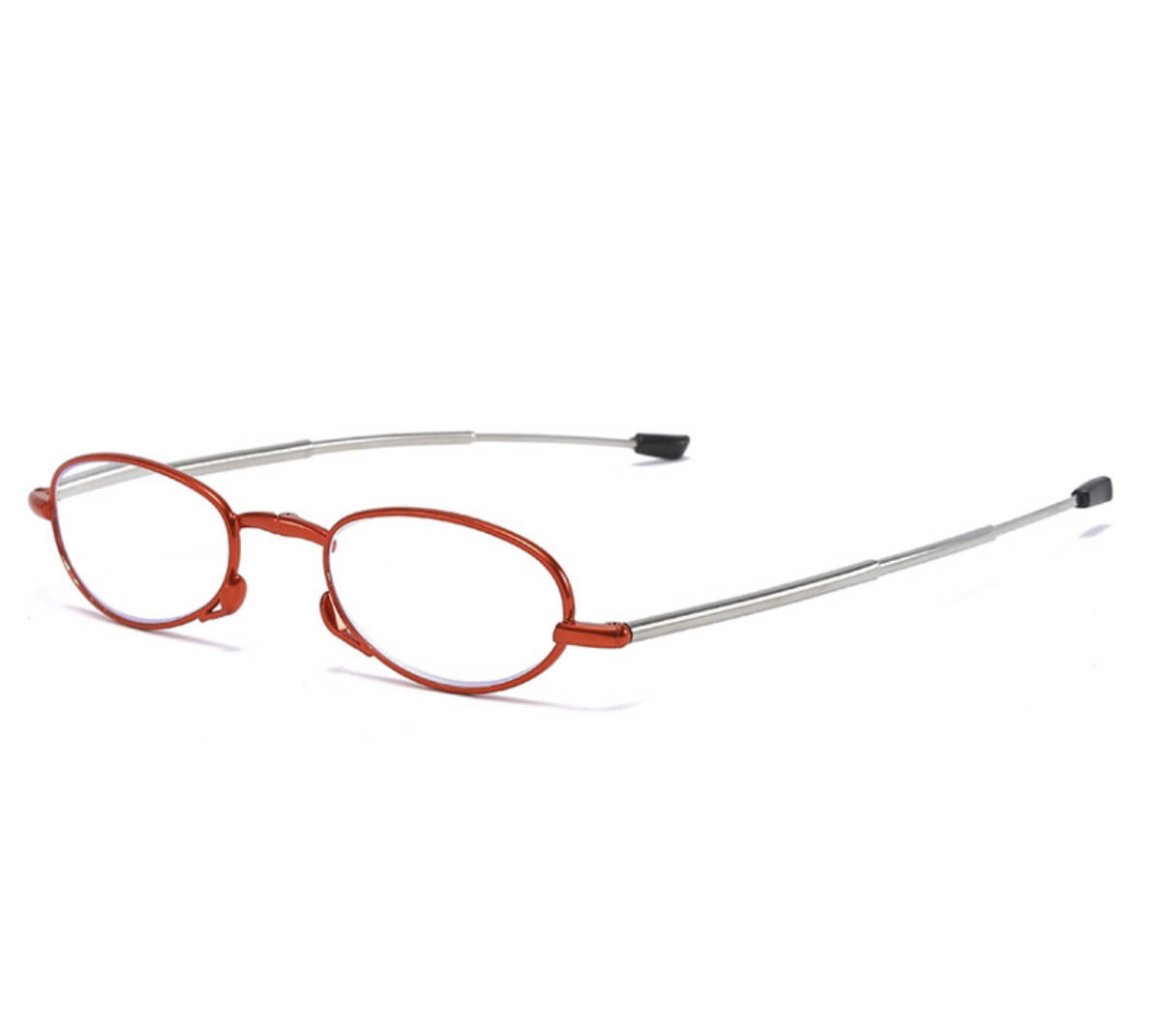 送料無料 ＋3 折りたたみ老眼鏡 リーディンググラス ブルーライトカット シニアグラス 軽量　携帯メガネ 赤　新品