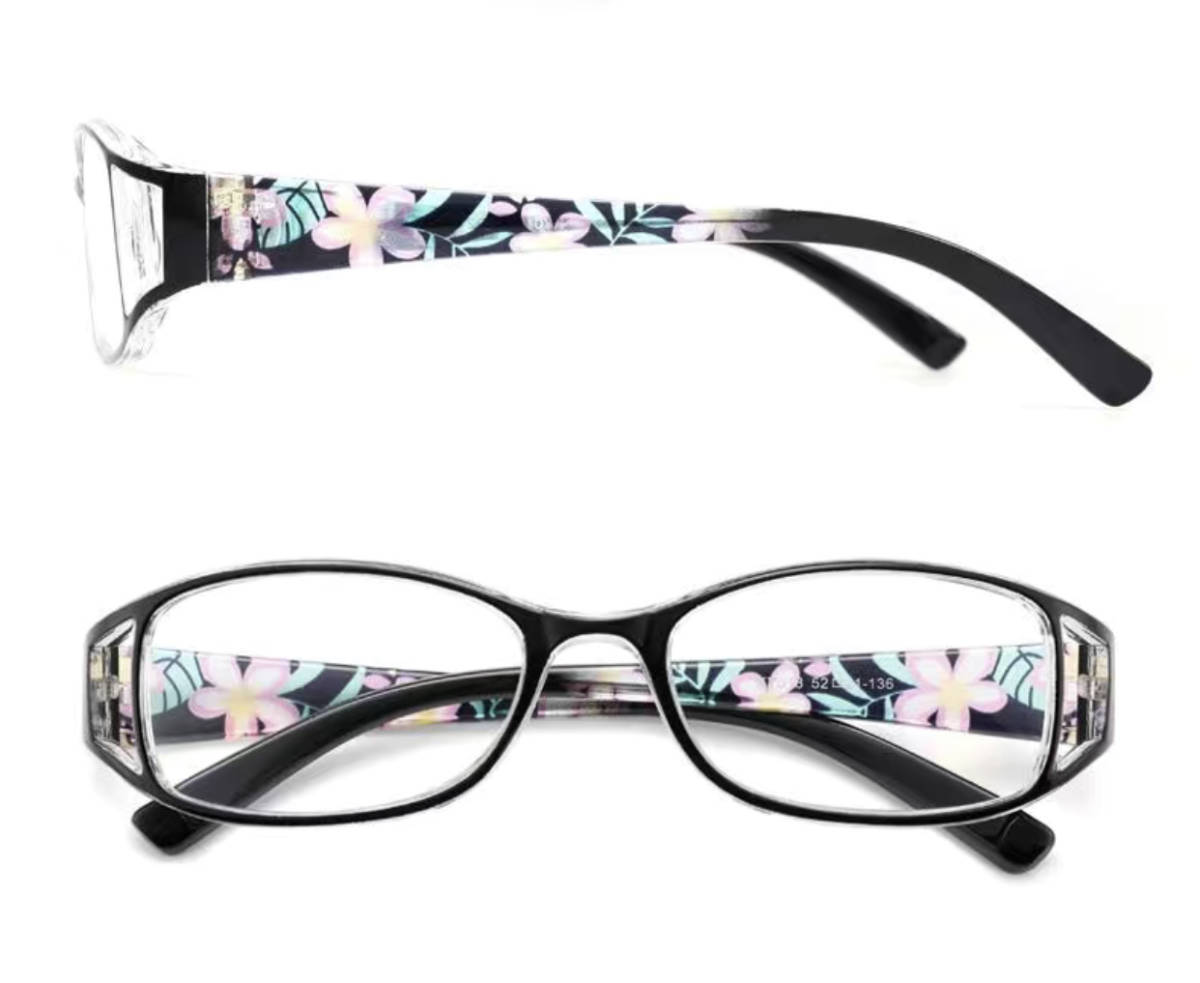  free shipping +1.5 folding floral print farsighted glasses leading glass blue light cut sini Agras light weight glasses black color new goods 