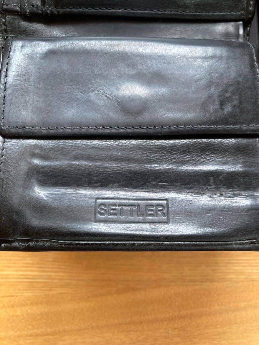 SETTLERse tiger - leather three folding purse black 