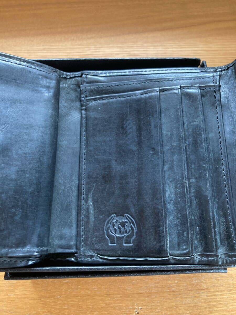 SETTLERse tiger - leather three folding purse black 
