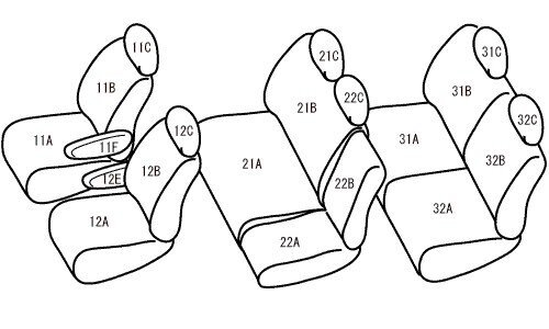 ベレッツァ カジュアルG シートカバー ステップワゴン RF3 RF4 H13/4～H15/5 2列目バタフライシート_画像2