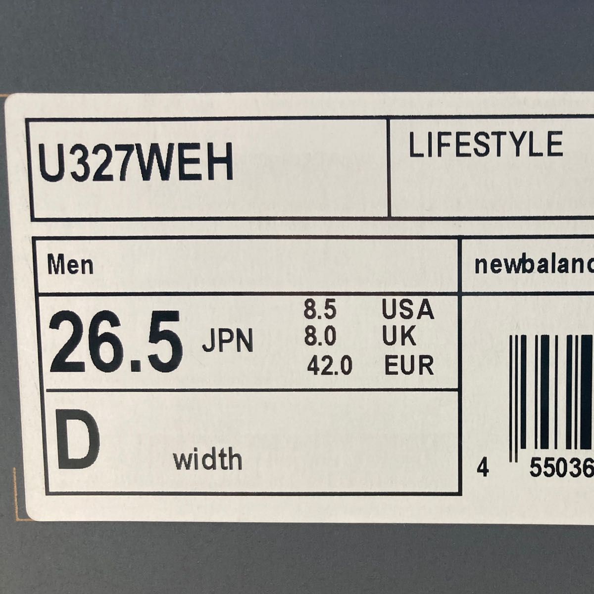 ニューバランス【 U327 WEH 】26.5cm