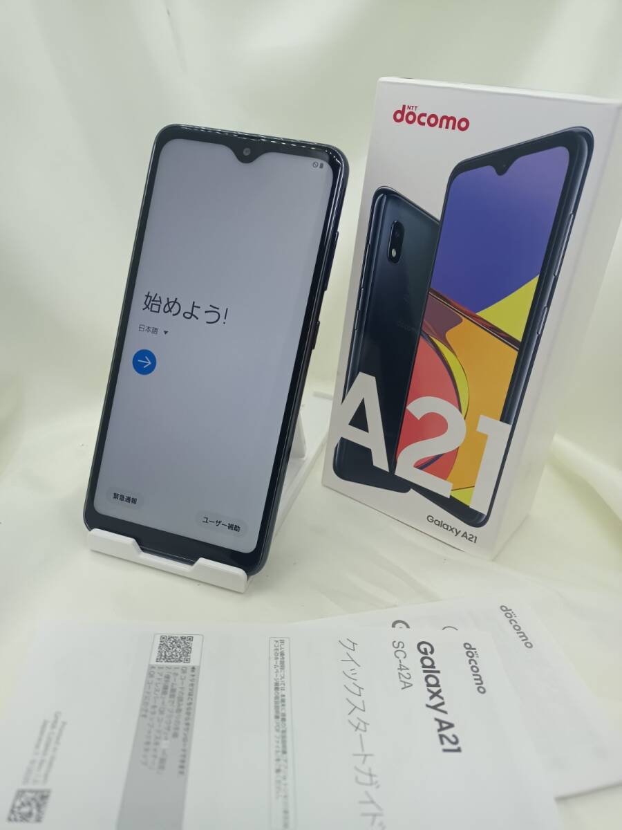 SIMフリー docomo Galaxy A21 SC-42A ブラック 64GB スマートフォン本体　中古　動作品 231215-041_画像1