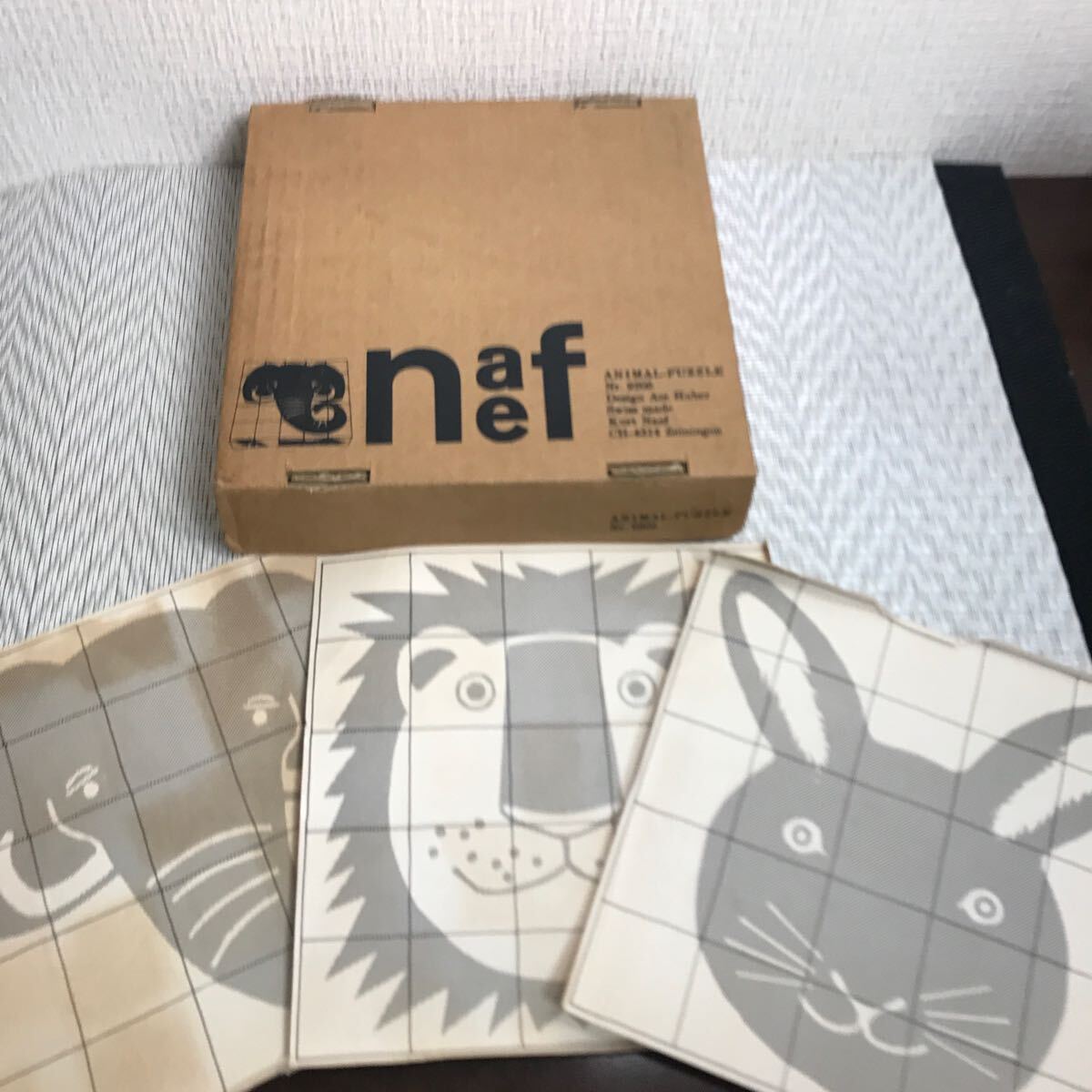  free shipping /naef/nef company / animal puzzle / intellectual training toy / wooden / original box / cardboard attaching /Nr.9205/ANIMAL-PUZZLE/Design Aoi Huber Swiss made Kurt Neaf CH-4314