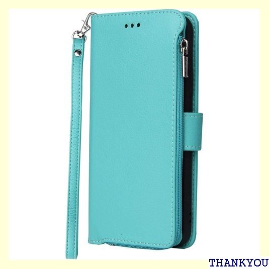 Eastwave アイフォン XR ケース 財布型 i ファスナーポケット付き PUレザー 5色 ライトグリーン 222の画像3