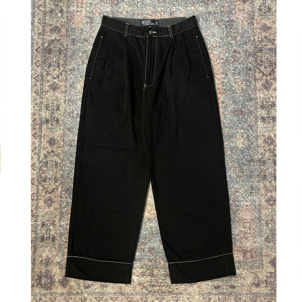 80s~ Ralph Lauren Vintage Chino Trousers ラルフローレン スラックス トラウザーズ カーゴパンツ ポロチノ ヴィンテージ ビンテージ の画像1