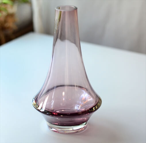 フィンランド製 Riihimaki ガラスの花瓶 北欧 Riihimaen lasi リーヒマエンラシ フラワーベース 北欧 花器 アンティーク ig3950_画像1