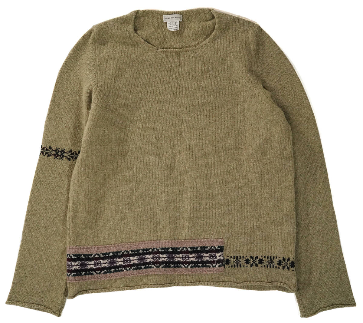 「 ベルギー製 90s ライカ期 DRIES VAN NOTEN パッチデザイン ニット セーター 」ドリスヴァンノッテン Lサイズ メンズ