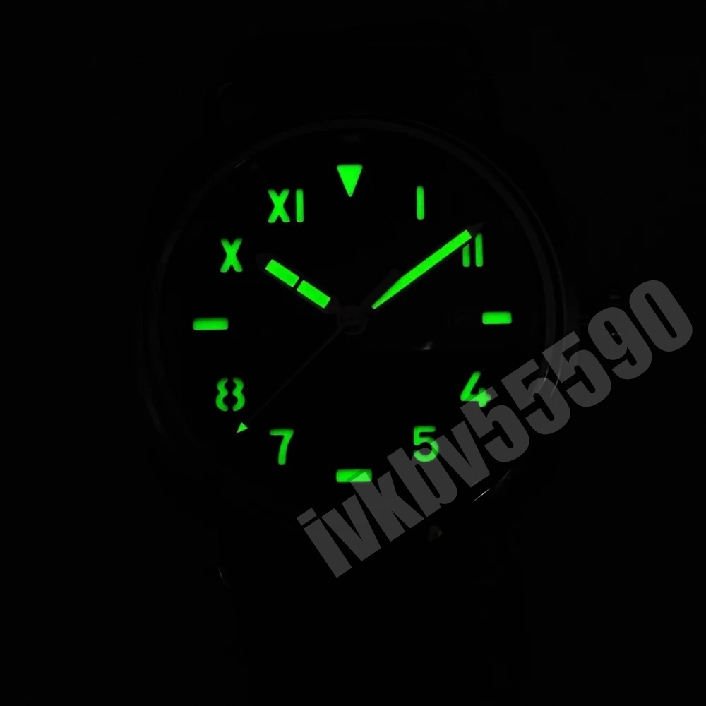 超安●45mm　カルフォルニア グリーンダイヤル　発光　防水　グリーンレザー　自動機械式腕時計　メンズ_画像5