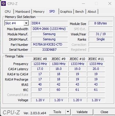 65 SAMSUNG デスクットプPC用メモリー PC4-2666V-UA2-11 DDR4 8GB 