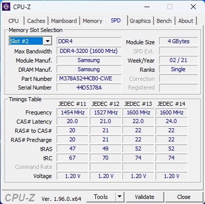 67 SAMSUNG デスクットプPC用メモリー PC4-3200AA-UC0-11 DDR4 4GB 