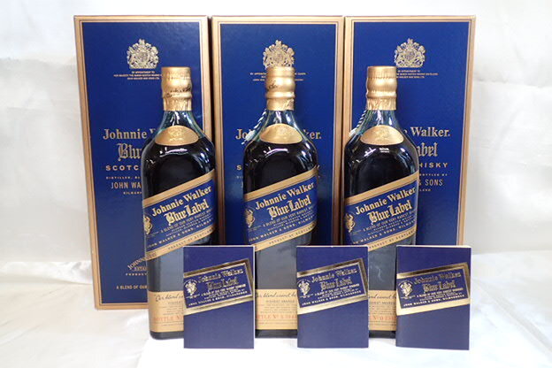 5044[M]箱付◆未開栓古酒◆Johnnie Walker/ジョニーウォーカー/BLUE LABEL/ブルーラベル/スコッチ/ウイスキー/750ml/43%/まとめて 3本の画像1