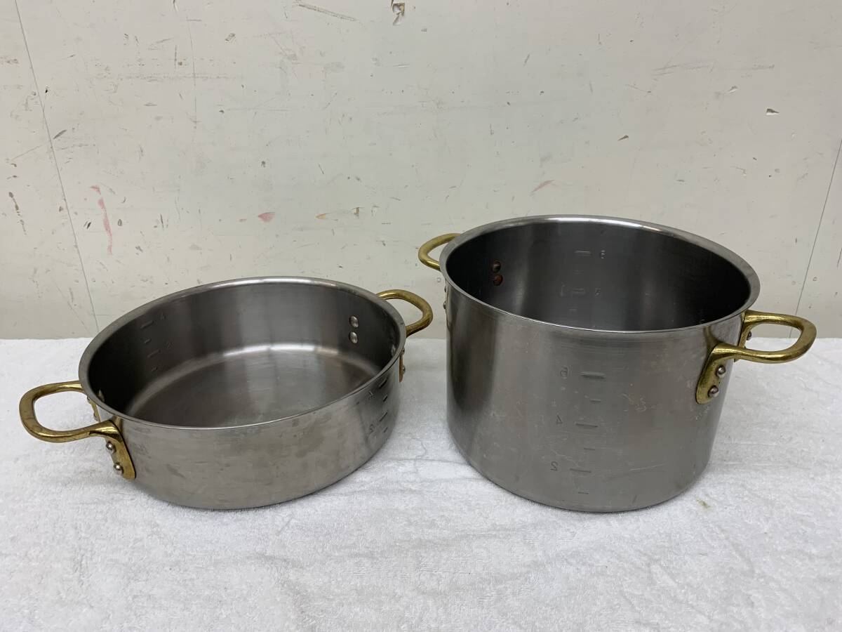  liquidation special price goods *[ middle tail aluminium work place ] King electromagnetic [ out wheel saucepan 27cm/5.0L half stockpot 24cm/7.5L]2 point set IH correspondence secondhand goods 