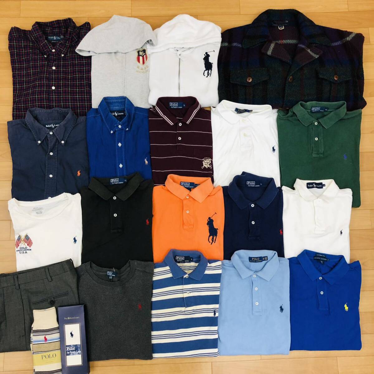 ●5-27 メンズ POLO RALPHLAUREN ポロ ラルフローレン まとめ売り 21点 セット 紳士服 トップス ボトムス アウター他 ポロシャツ 仕入れ 卸の画像2