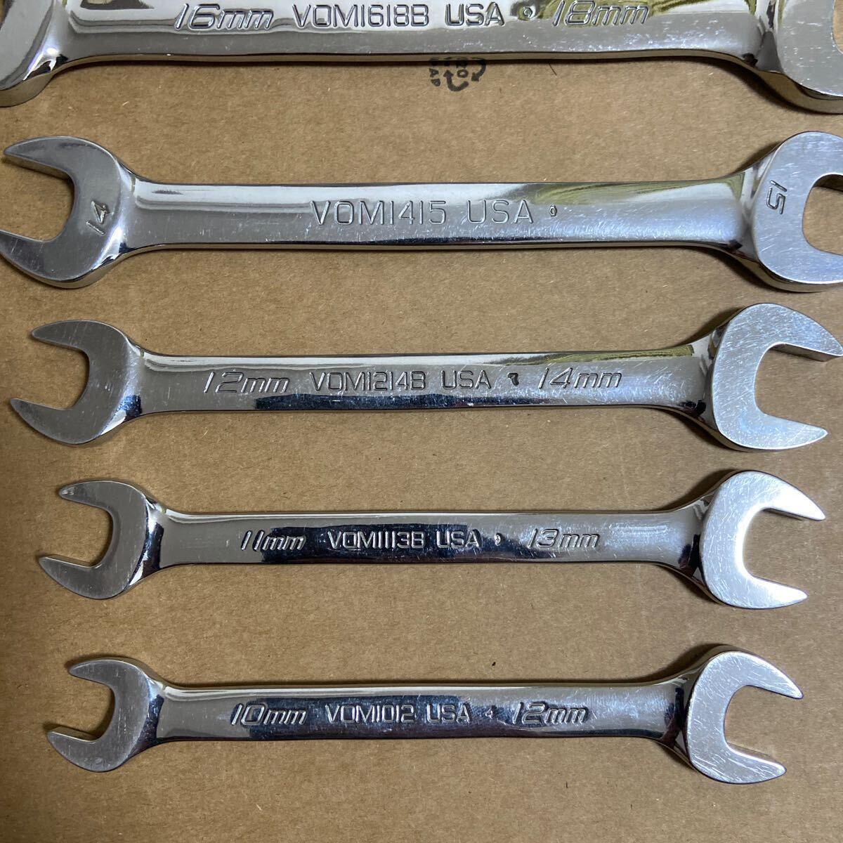 スナップオン Snap-on オープンエンドレンチ 7本セット　VOM1012 VOM1113B VOM1214B VOM1415 VOM1618B VOM1719B VOM1922B 3本新品あり_画像10