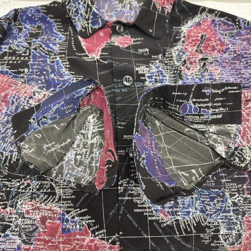  Lad Musician MAP PAJAMA SHIRT 2217-143 карта рисунок рубашка с длинным рукавом рубашка, блуза рубашка, блуза 44 чёрный / черный 