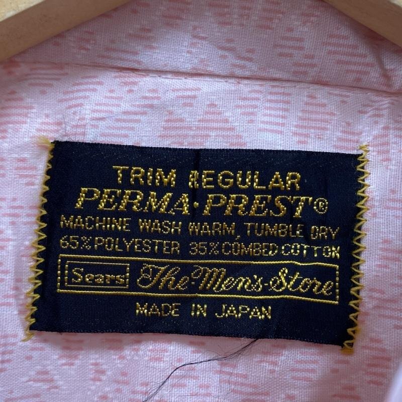 ヴィンテージ SEARS シアーズ 70's-80's ボタンシャツ 総柄 MADE IN JAPAN 15 シャツ、ブラウス シャツ、ブラウス - 桃 / ピンク 総柄_画像4