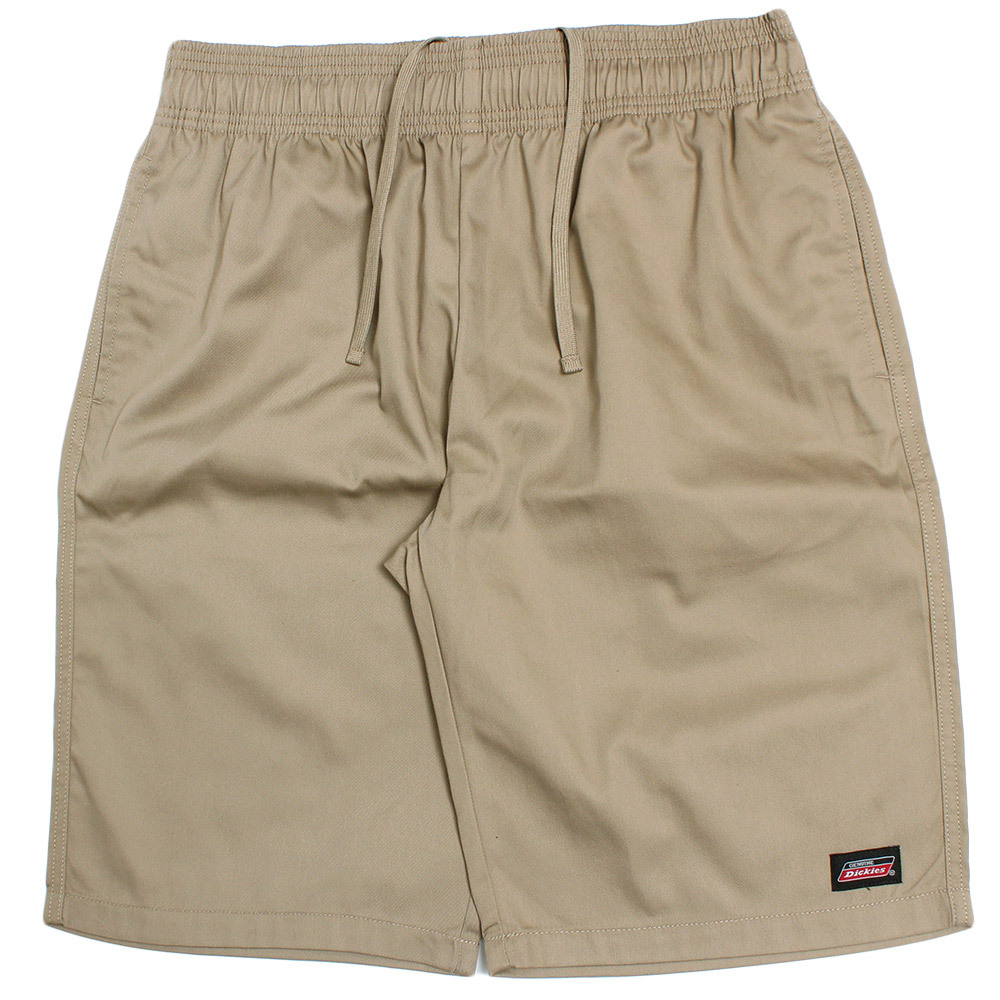 【新品】 5L ベージュ [GENUINE Dickies] ショートパンツ メンズ 大きいサイズ ロゴ プリント ストレッチ チノ ハーフパンツ_画像3