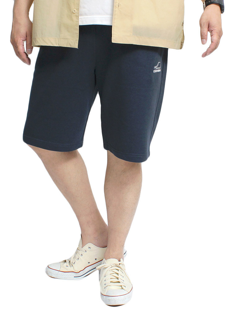 【新品】 2L ネイビー コンバース CONVERSE ショートパンツ メンズ 大きいサイズ ロゴ 刺繍 スウェット 裏毛 ショーツ ハーフパンツ_画像1