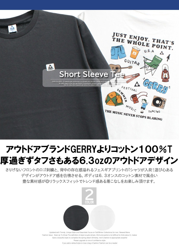 【新品】 3L ホワイト GERRY ジェリー 半袖 Tシャツ メンズ 大きいサイズ ロゴ バックプリント クルーネック カットソー_画像7