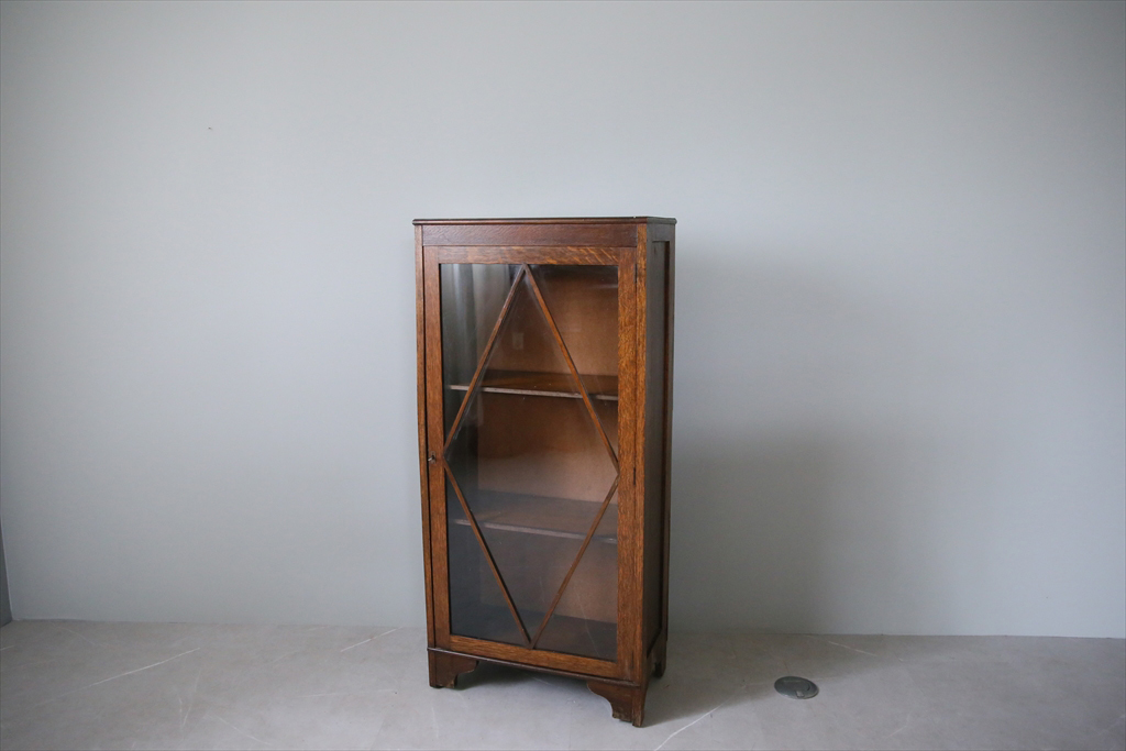  Britain antique * old tree book case cabinet a/ wooden bookcase / glass cupboard / display shelf / storage / store furniture / display shelves / England Vintage furniture 