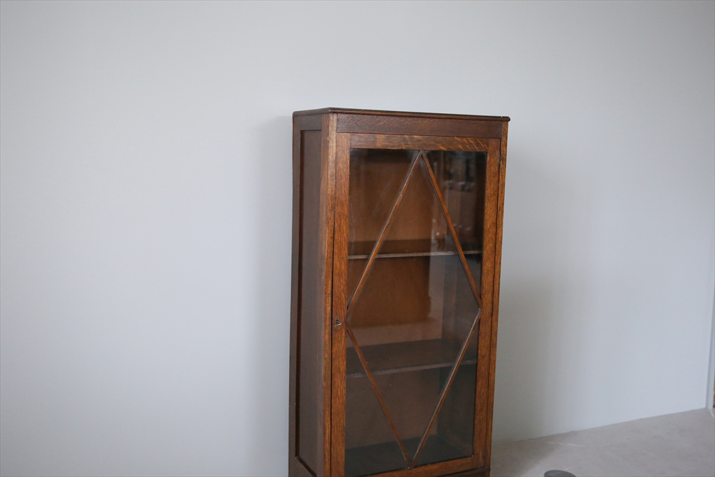  Britain antique * old tree book case cabinet a/ wooden bookcase / glass cupboard / display shelf / storage / store furniture / display shelves / England Vintage furniture 