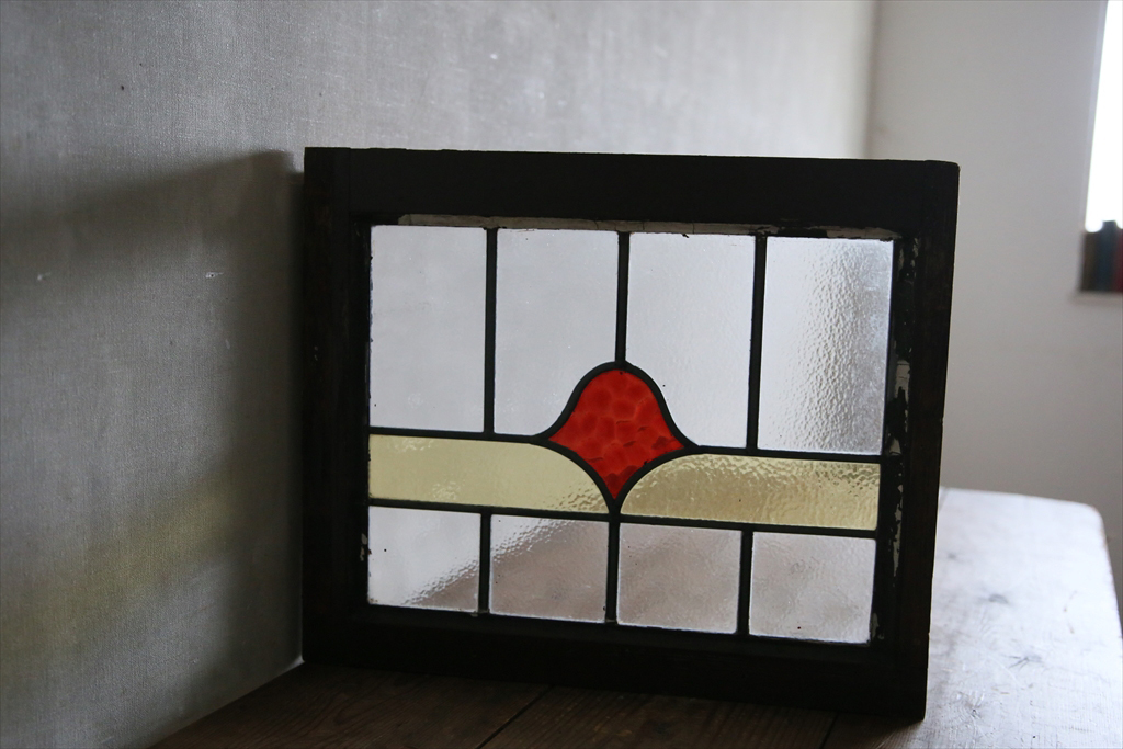  Britain antique * stained glass entering window frame / glass window / screen / door door /. material / fittings / store furniture / display / England Vintage miscellaneous goods 
