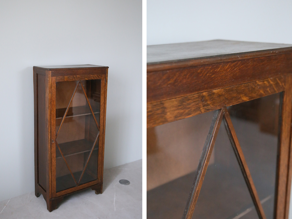  Britain antique * old tree book case cabinet a/ wooden bookcase / glass cupboard / display shelf / storage / store furniture / display shelves / England Vintage furniture 