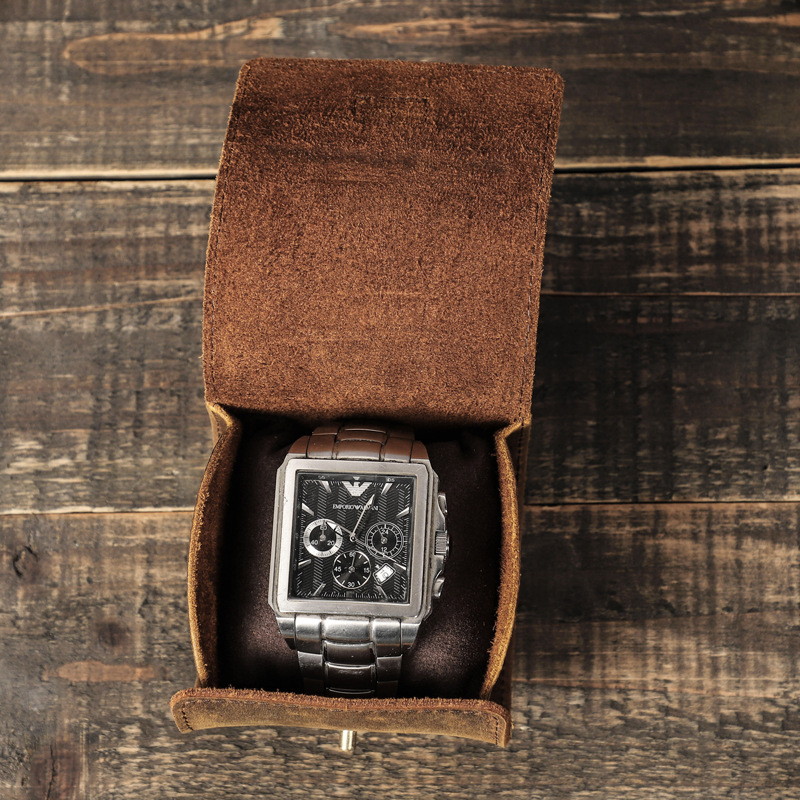 大人気 腕時計収納ケース本革　携帯用腕時計ケースウォッチケース 収納 メンズ 高級時計入れ 一本用収納ボックス保管 コーヒー_画像4