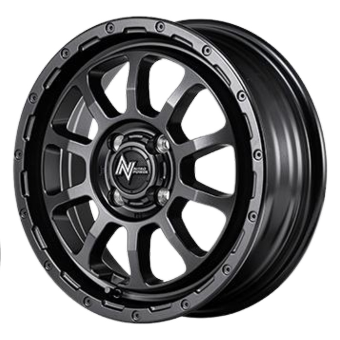 TOYO PROXES R1R 195/50R15 NITRO POWER M10 PERSHING バレルブラック 15インチ 5J+45 4H-100 4本セット_画像1