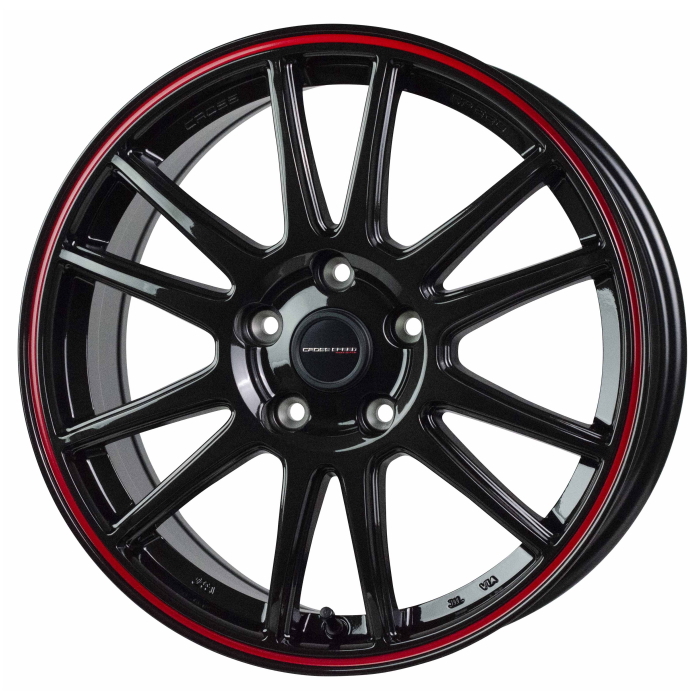 TOYO PROXES R1R 255/35R18 CROSS SPEED CR6 グロスガンメタ+レッドライン 18インチ 7.5J+45 5H-100 4本セット_画像1