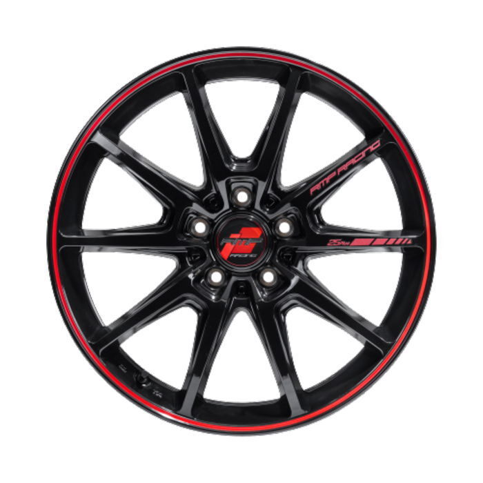 TOYO PROXES Sport 235/45R17 RMP RACING R25 Plus ブラック/リムレッドライン 17インチ 7J+48 5H-100 4本セット_画像1