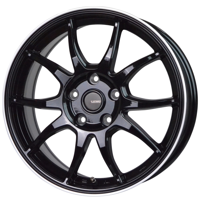 TOYO PROXES TR1 225/45R17 G.Speed P-06 メタリックブラック+リムポリッシュ 17インチ 7J+38 5H-114.3 4本セット_画像1