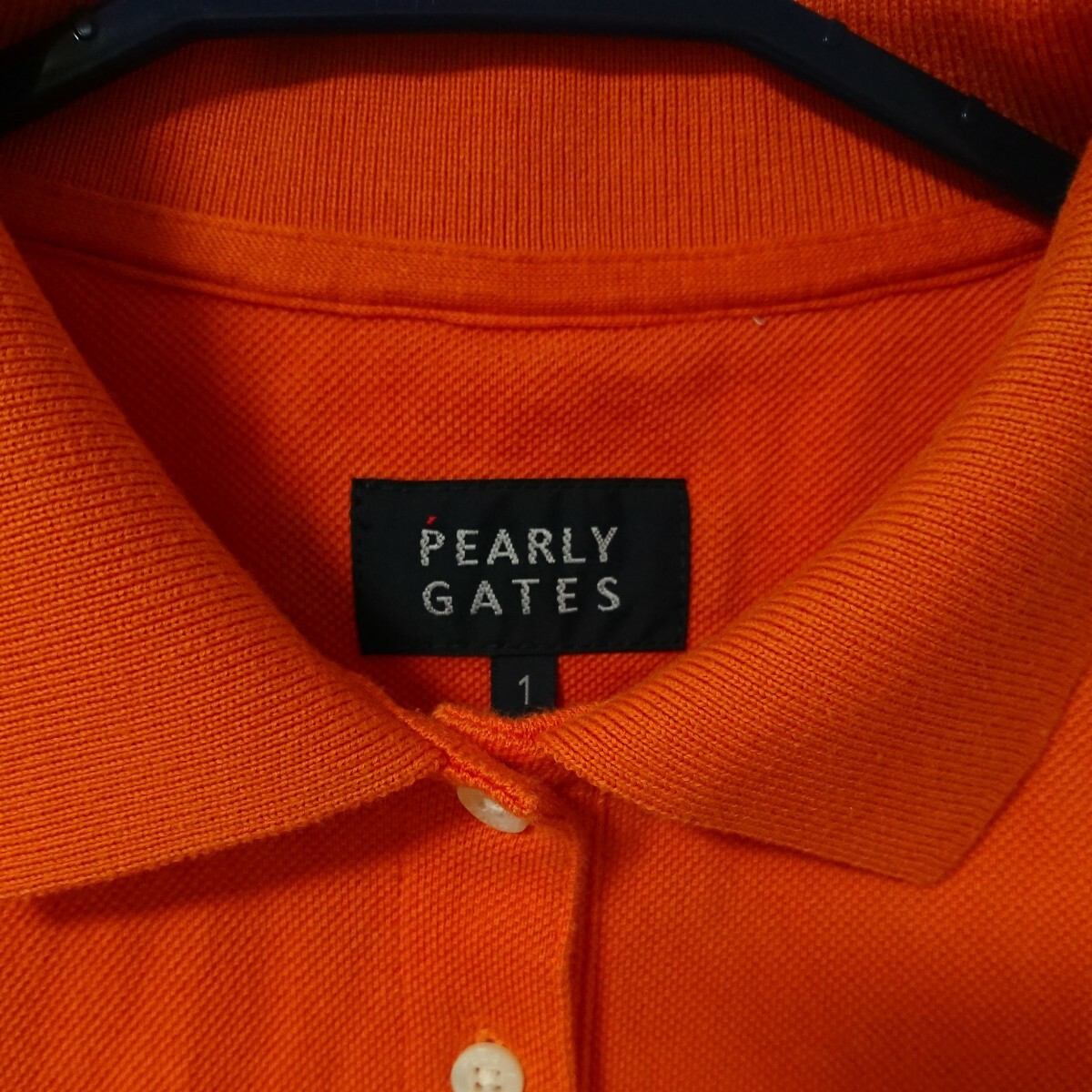 PEARLY GATES パーリーゲイツ ゴルフ スポーツ トレーニング ウェア トップス シャツ 半袖 ポロシャツ オレンジ ネイビー 青 ロゴ １ 人気_画像6