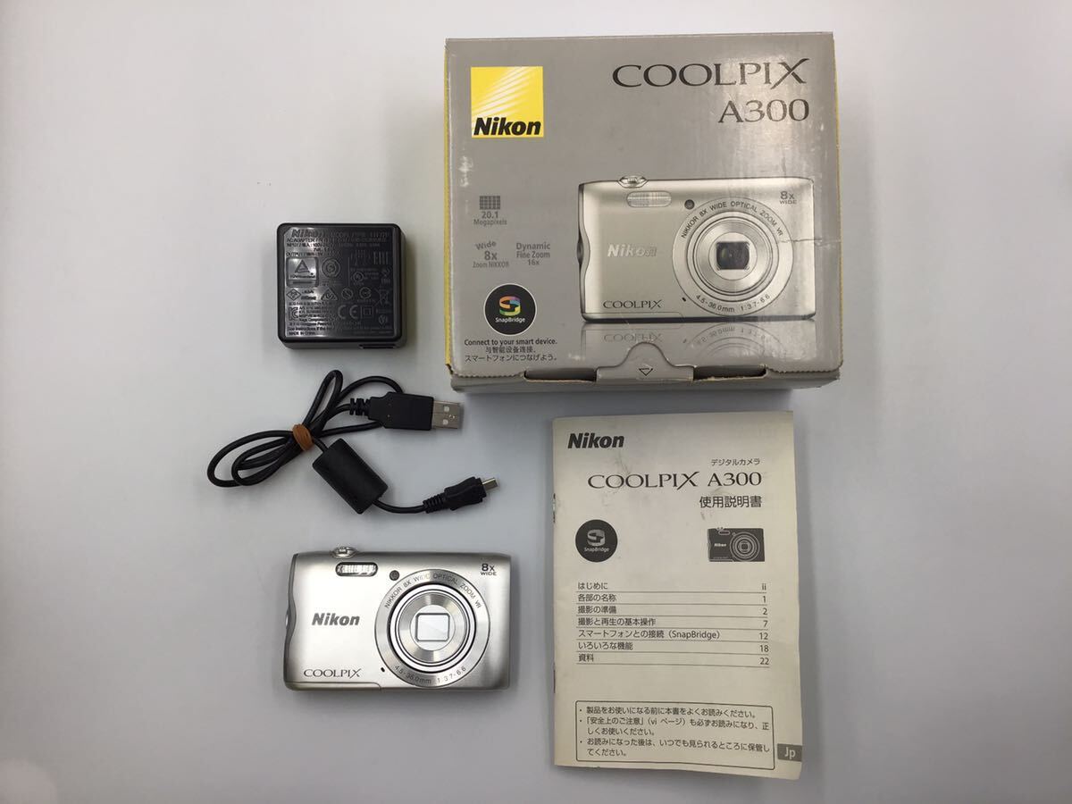 83640 【動作品】 Nikon ニコン COOLPIX A300 コンパクトデジタルカメラ バッテリー ACアダプター 箱 付属_画像1