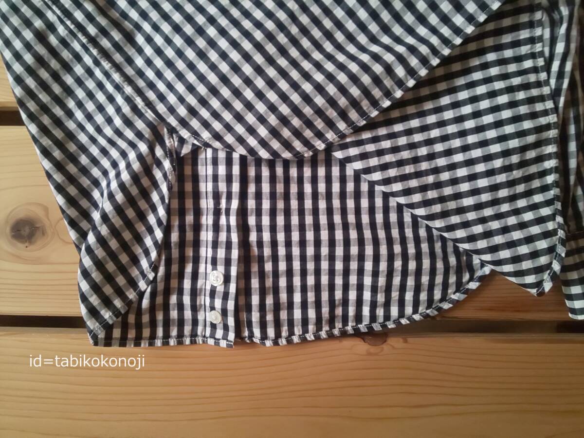 無印良品 MUJI 洗いざらしブロードシャツ Ｍ 黒チェック_画像5