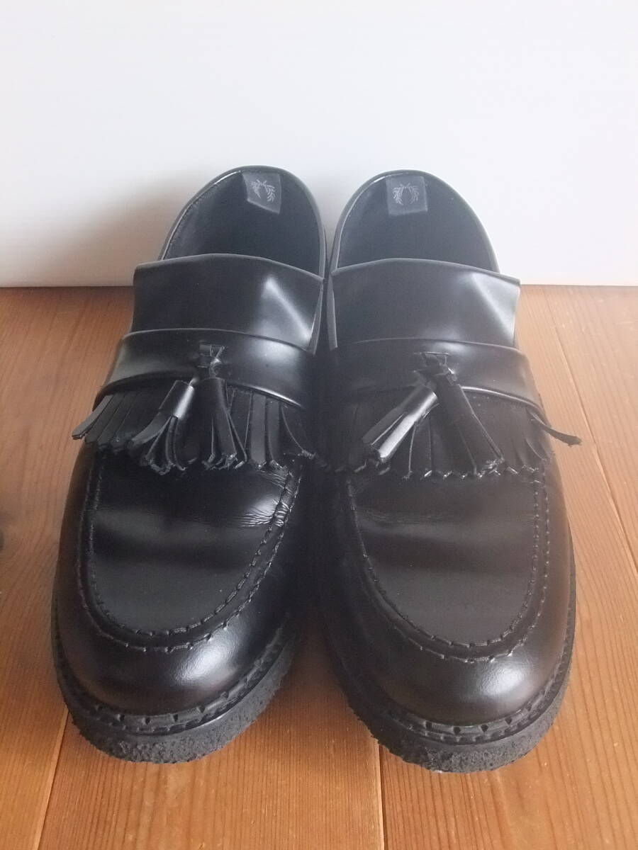 新品 同様 フレッドペリー 限定 GEORGE COX ジョージコックス コラボ TASSEL LOAFER タッセル ローファー スリッポン 黒 定価28600円 美品_画像2