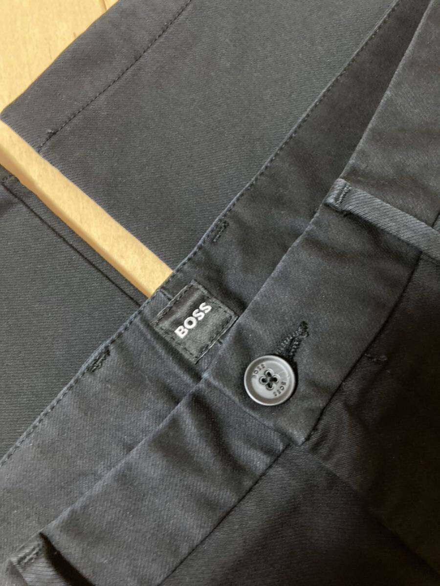 美品☆W36 [HUGO BOSS] 現行タグ Kane-PL ブラッシュドツイル スリムフィットパンツ 52 36 ブラック 58483805 ヒューゴボス_画像4